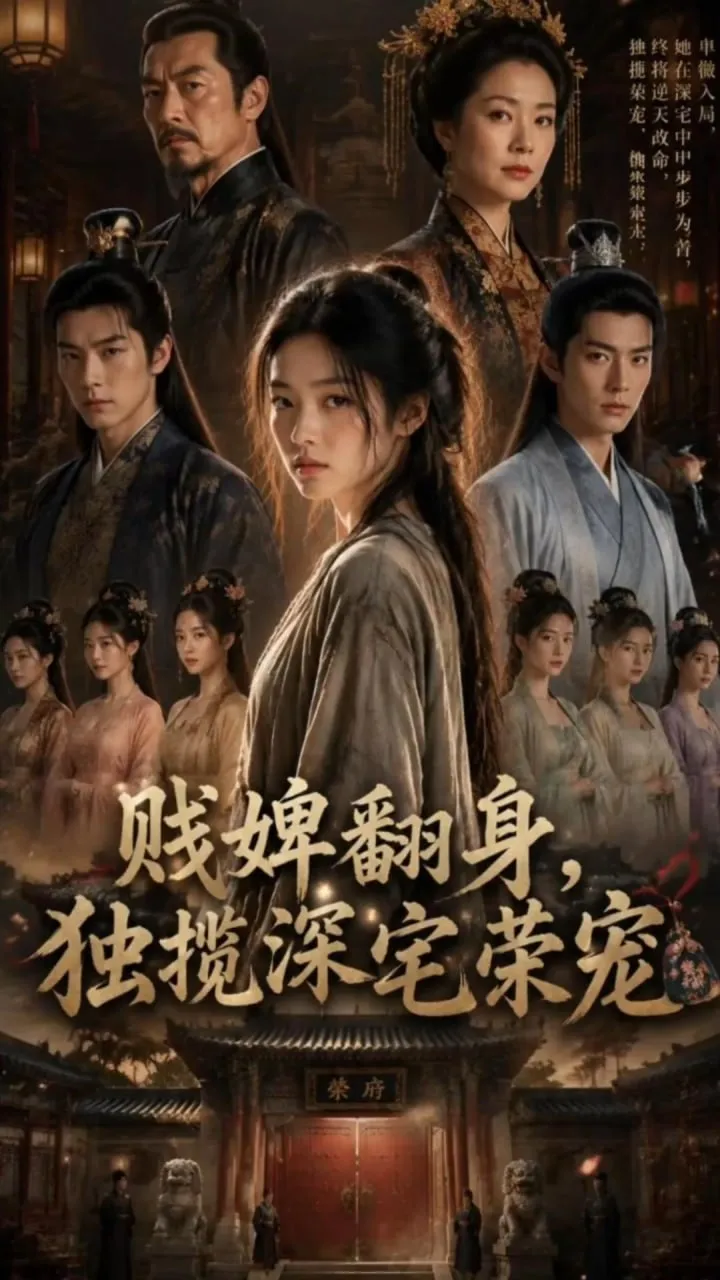 梦境入侵AI短剧暗色海报，白衣女性与神秘人物同框